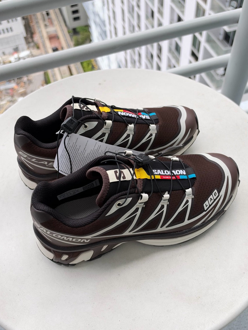 Salomon S/Lab Men's Brown and White Trail Sneakers with Accent Colors